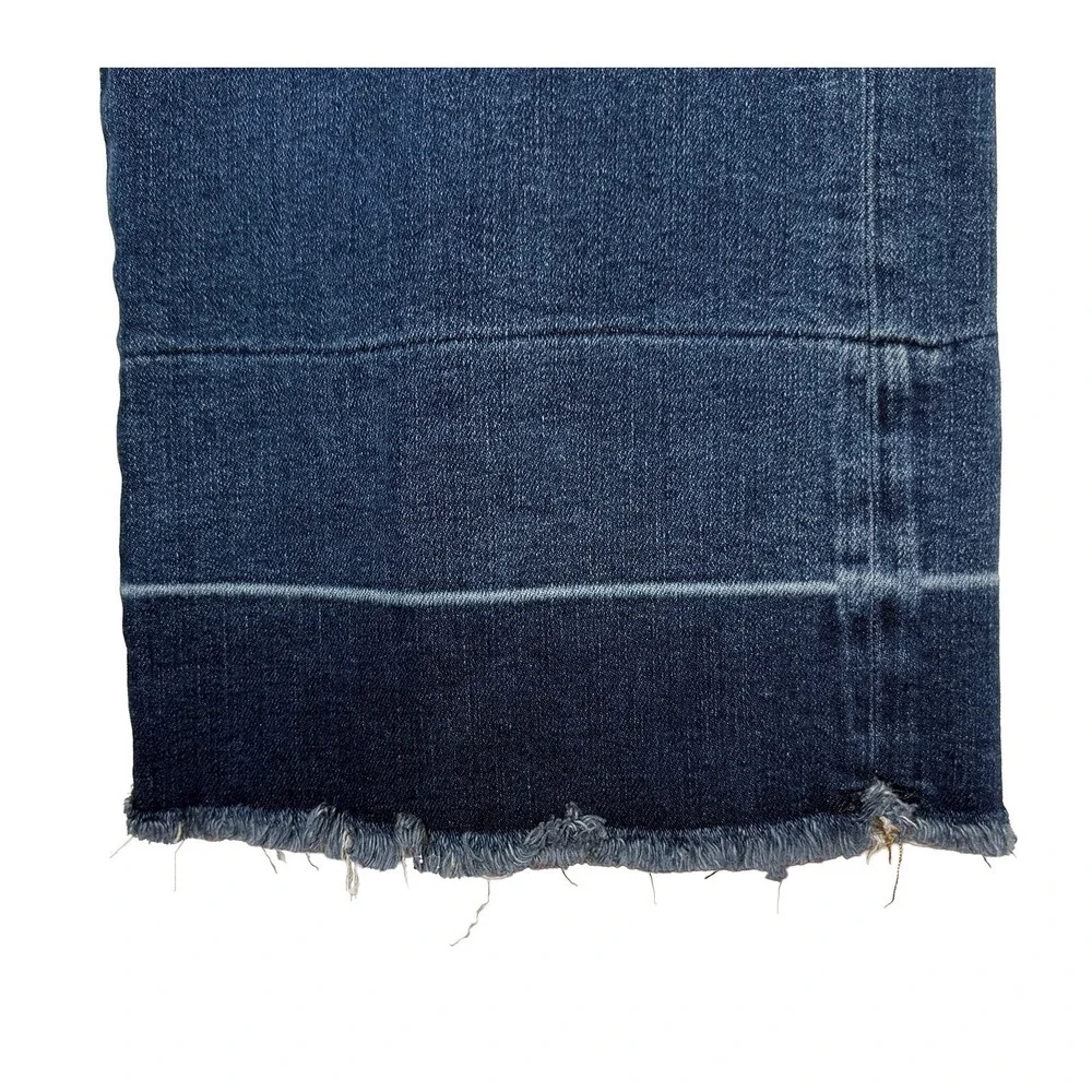 Free People Women's Wide Leg Crop Jeans Raw Hem High Rise Stretch Casual Boho 25